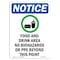 Signmission OSHA Notice, 7" Height, Food And Drink Area Sign With Symbol, 7" X 5", Portrait OS-NS-D-57-V-12815 - alternate 1